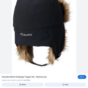 Columbia Black Hat with Brown Faux Fur winter trapper snaps ear flaps